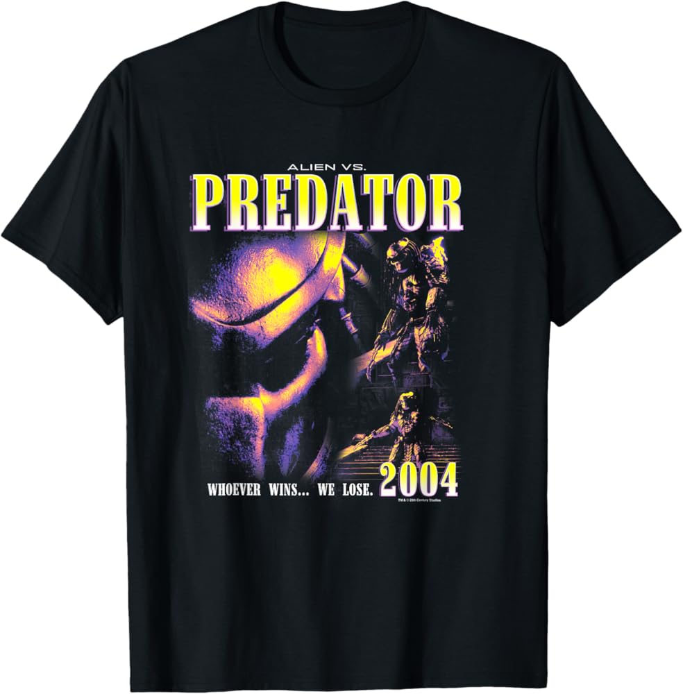 00s ALIEN VS PREDATOR Tシャツ Amazon.com: Alien Vs Predator Whoever Wins We Lose 2004 Retro
